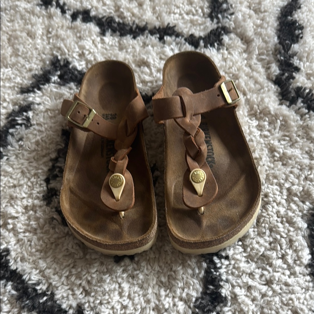 Kids Brown Leather Sandals